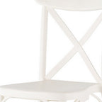 Set of Two White Heavy Duty Plastic Outdoor Stacking Dining Chairs  Warm Home View