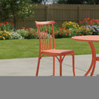 Set of Two Salmon Heavy Duty Plastic Outdoor Stacking Dining Chairs  Warm Home View