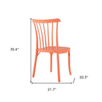 Set of Two Salmon Heavy Duty Plastic Outdoor Stacking Dining Chairs  Warm Home View