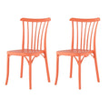 Set of Two Salmon Heavy Duty Plastic Outdoor Stacking Dining Chairs  Warm Home View
