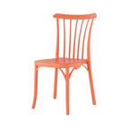 Set of Two Salmon Heavy Duty Plastic Outdoor Stacking Dining Chairs  Warm Home View