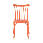 Set of Two Salmon Heavy Duty Plastic Outdoor Stacking Dining Chairs  Warm Home View