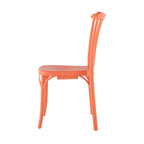 Set of Two Salmon Heavy Duty Plastic Outdoor Stacking Dining Chairs  Warm Home View