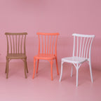 Set of Two Salmon Heavy Duty Plastic Outdoor Stacking Dining Chairs  Warm Home View
