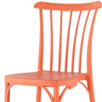 Set of Two Salmon Heavy Duty Plastic Outdoor Stacking Dining Chairs  Warm Home View