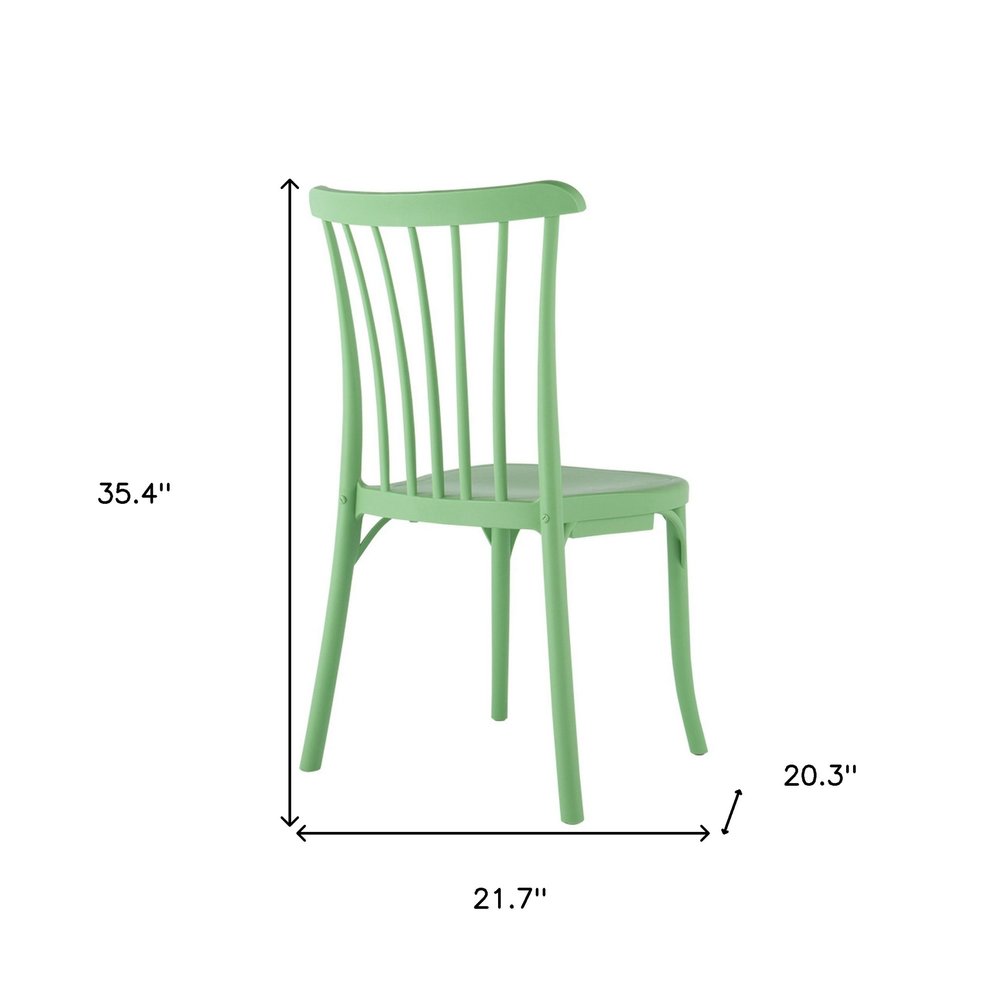 Set of Two Green Heavy Duty Plastic Outdoor Stacking Dining Chairs  Warm Home View