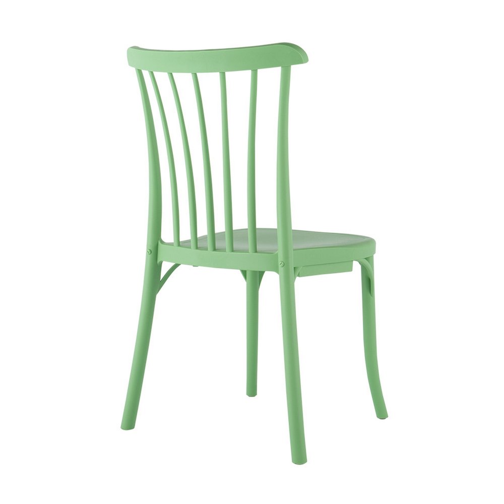 Set of Two Green Heavy Duty Plastic Outdoor Stacking Dining Chairs  Warm Home View