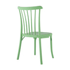 Set of Two Green Heavy Duty Plastic Outdoor Stacking Dining Chairs  Warm Home View