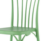Set of Two Green Heavy Duty Plastic Outdoor Stacking Dining Chairs  Warm Home View