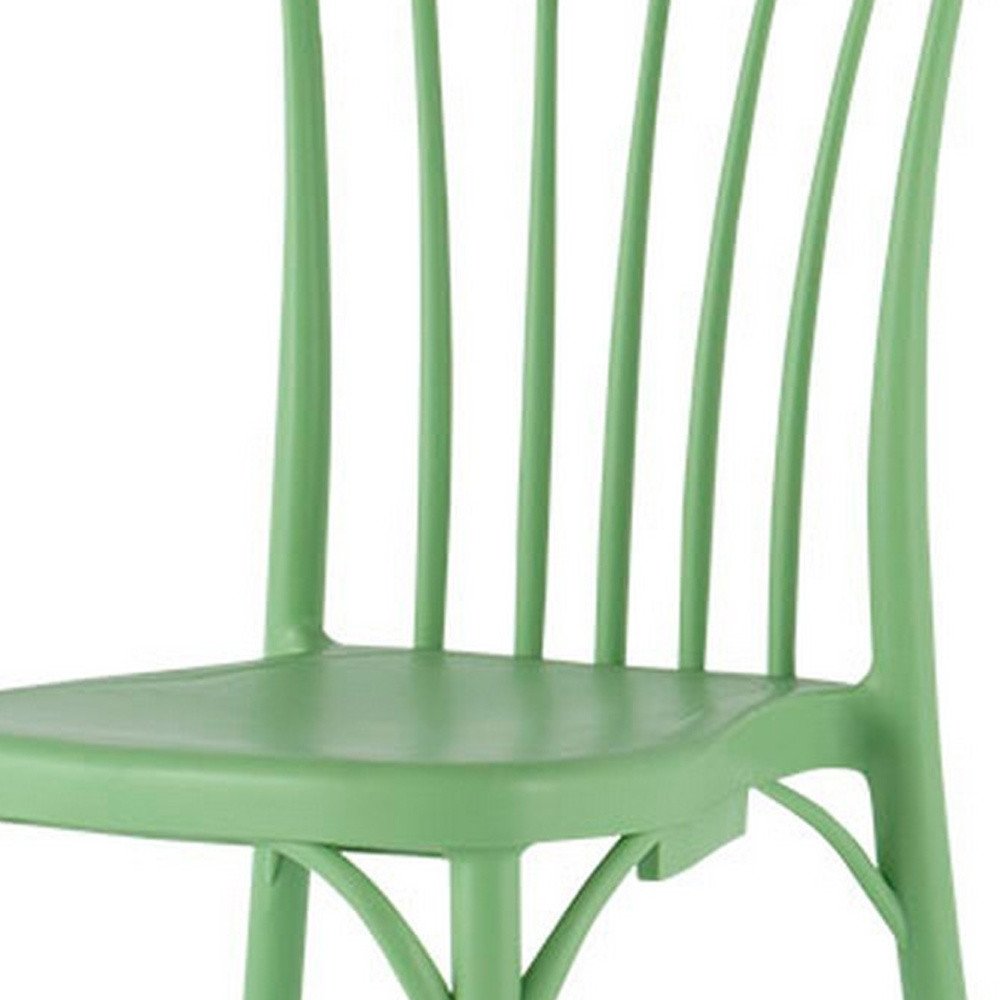 Set of Two Green Heavy Duty Plastic Outdoor Stacking Dining Chairs  Warm Home View
