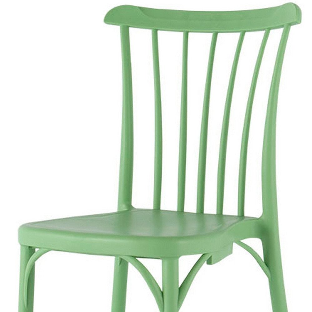 Set of Two Green Heavy Duty Plastic Outdoor Stacking Dining Chairs  Warm Home View