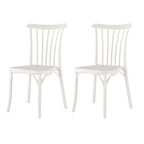 Set of Two White Heavy Duty Plastic Outdoor Stacking Dining Chairs  Warm Home View