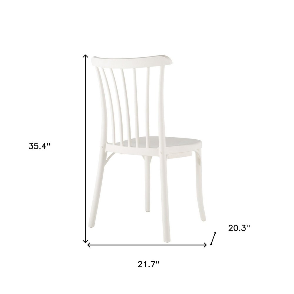 Set of Two White Heavy Duty Plastic Outdoor Stacking Dining Chairs  Warm Home View
