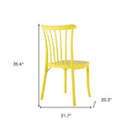 Set of Two Yellow Heavy Duty Plastic Outdoor Stacking Dining Chairs  Warm Home View