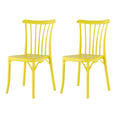 Set of Two Yellow Heavy Duty Plastic Outdoor Stacking Dining Chairs  Warm Home View