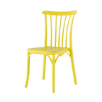 Set of Two Yellow Heavy Duty Plastic Outdoor Stacking Dining Chairs  Warm Home View