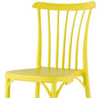 Set of Two Yellow Heavy Duty Plastic Outdoor Stacking Dining Chairs  Warm Home View