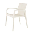 Set of Two White Heavy Duty Plastic Outdoor Stacking Dining Chairs – Weather Resistant  Warm Home View