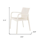 Set of Two White Heavy Duty Plastic Outdoor Stacking Dining Chairs  Warm Home View