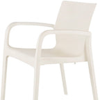 Set of Two White Heavy Duty Plastic Outdoor Stacking Dining Chairs  Warm Home View