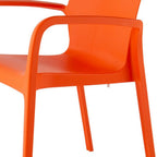 Set of Two Orange Heavy Duty Plastic Outdoor Stacking Dining Chairs  Warm Home View