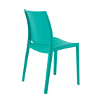 Set of Four Turquoise Heavy Duty Plastic Outdoor Stacking Dining Chairs  Warm Home View