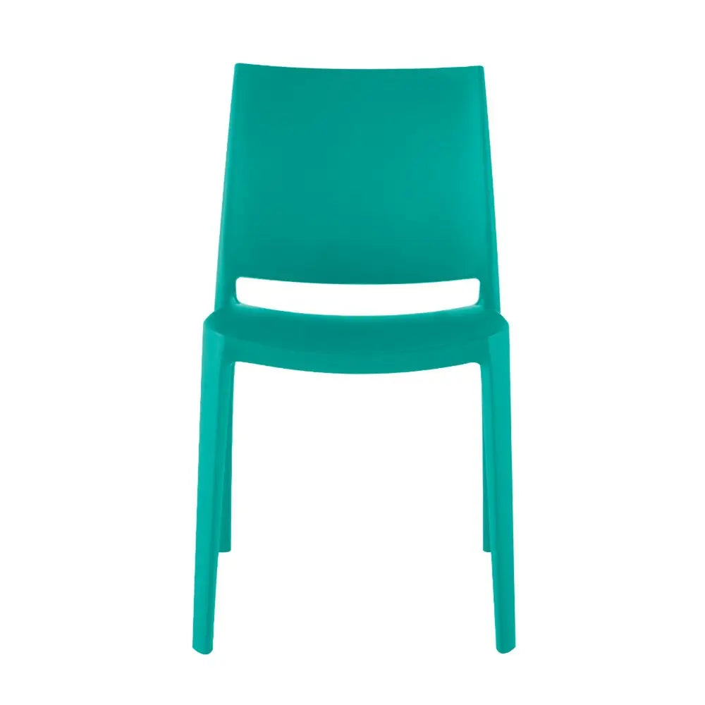 Turquoise Plastic Stacking Dining Chairs - Set of 4  Warm Home View