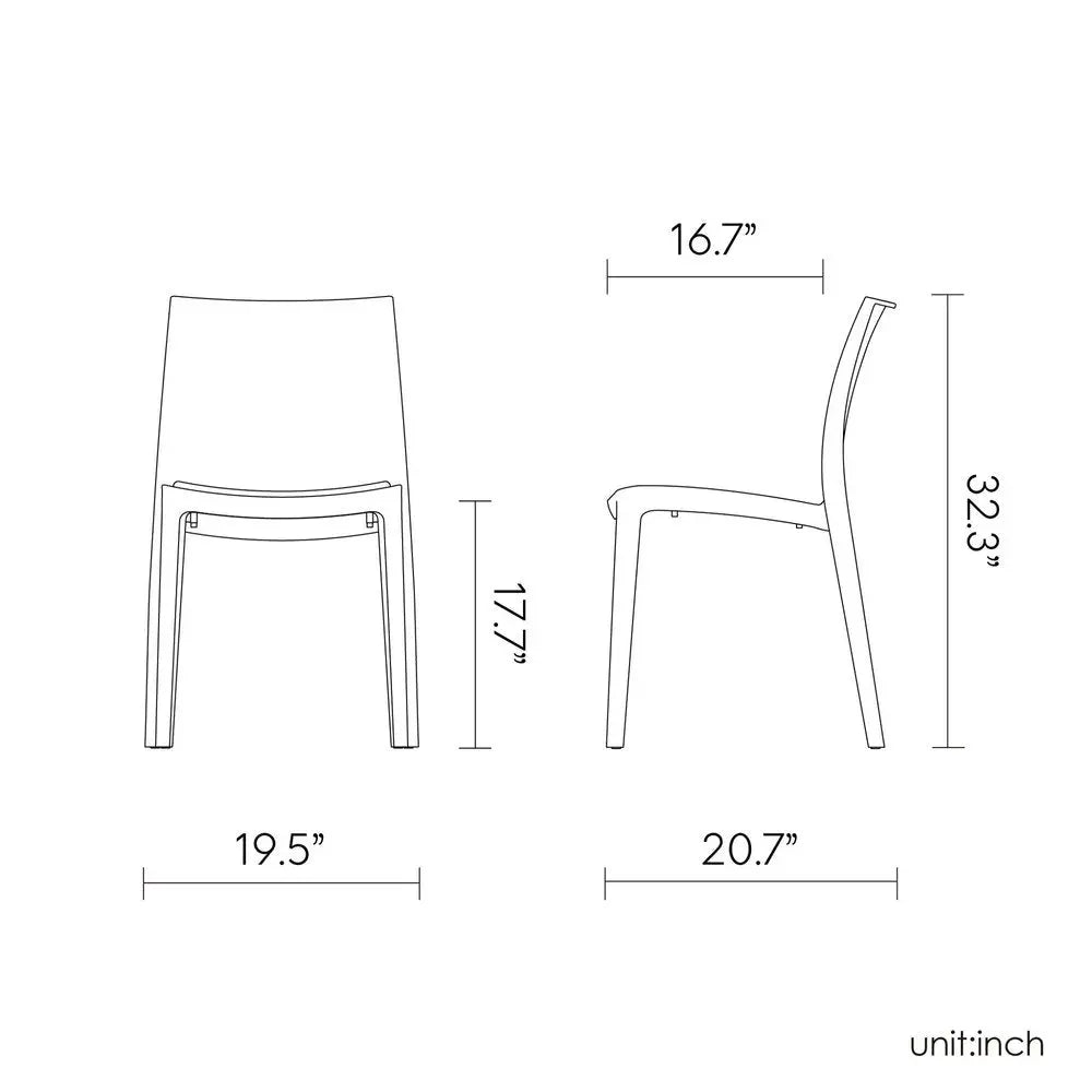 Turquoise Plastic Stacking Dining Chairs - Set of 4  Warm Home View