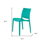 Turquoise Plastic Stacking Dining Chairs - Set of 4  Warm Home View