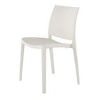 Set of Four White Heavy Duty Plastic Outdoor Stacking Dining Chairs  Warm Home View