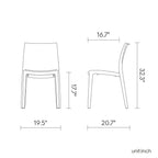 White Plastic Stacking Dining Chairs - Polypropylene - Set of 4  Warm Home View
