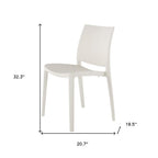 Set of Four White Heavy Duty Plastic Outdoor Stacking Dining Chairs  Warm Home View