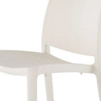 White Plastic Stacking Dining Chairs - Polypropylene - Set of 4  Warm Home View