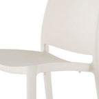 Set of Four White Heavy Duty Plastic Outdoor Stacking Dining Chairs  Warm Home View