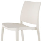Set of Four White Heavy Duty Plastic Outdoor Stacking Dining Chairs  Warm Home View