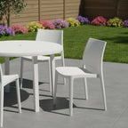 White Plastic Stacking Dining Chairs - Polypropylene - Set of 4  Warm Home View