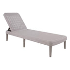 75" Taupe Heavy Duty Plastic Outdoor Stacking Chaise Lounge  Warm Home View