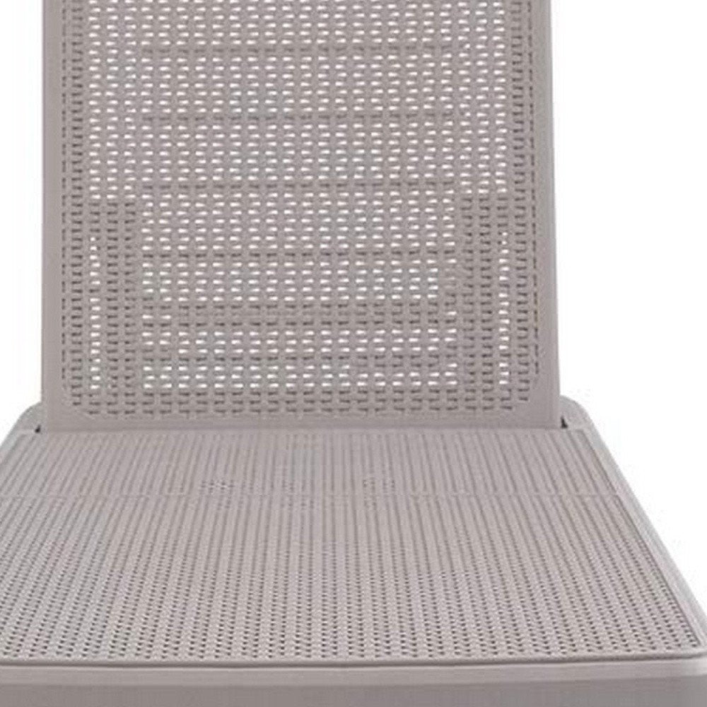 75" Taupe Heavy Duty Plastic Outdoor Stacking Chaise Lounge  Warm Home View