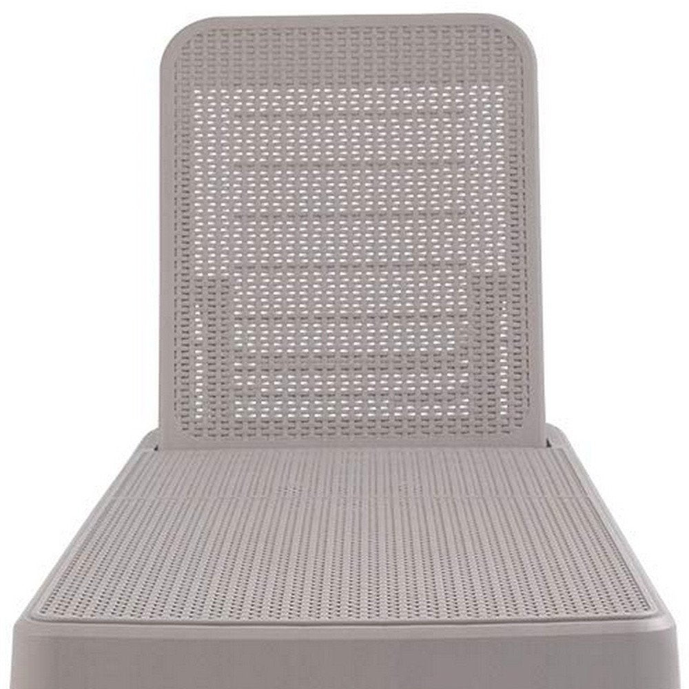 75" Taupe Heavy Duty Plastic Outdoor Stacking Chaise Lounge  Warm Home View