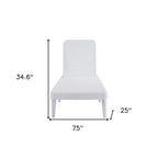 75" White Heavy Duty Plastic Outdoor Stacking Chaise Lounge  Warm Home View