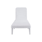 75" White Heavy Duty Plastic Outdoor Stacking Chaise Lounge  Warm Home View