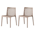 Set of Two Gray Heavy Duty Plastic Outdoor Stacking Dining Chairs  Warm Home View