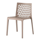 Set of Two Gray Heavy Duty Plastic Outdoor Stacking Dining Chairs – All-Weather Polypropylene  Warm Home View