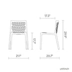 Set of Two Gray Heavy Duty Plastic Outdoor Stacking Dining Chairs – All-Weather Polypropylene  Warm Home View