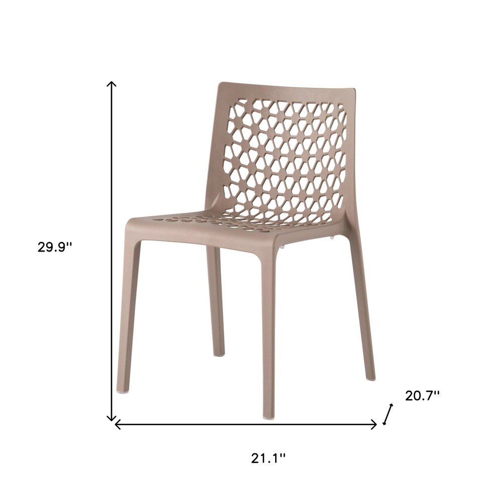Set of Two Gray Heavy Duty Plastic Outdoor Stacking Dining Chairs  Warm Home View