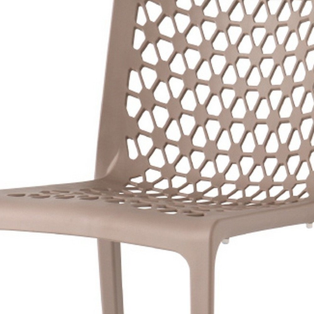 Set of Two Gray Heavy Duty Plastic Outdoor Stacking Dining Chairs  Warm Home View