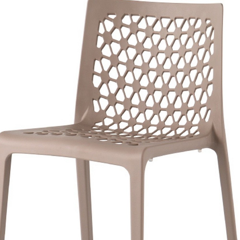 Set of Two Gray Heavy Duty Plastic Outdoor Stacking Dining Chairs  Warm Home View