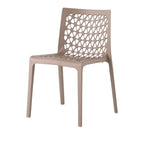 Set of Two Gray Heavy Duty Plastic Outdoor Stacking Dining Chairs  Warm Home View