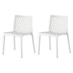Set of Two White Heavy Duty Plastic Outdoor Stacking Dining Chairs  Warm Home View