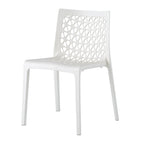 Set of Two White Heavy Duty Plastic Outdoor Stacking Dining Chairs  Warm Home View